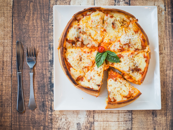 Chicago style meatball pizza