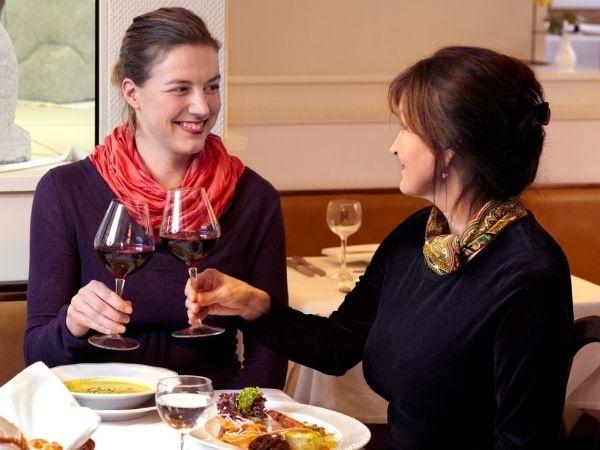 Mother daughter fancy dinner date 