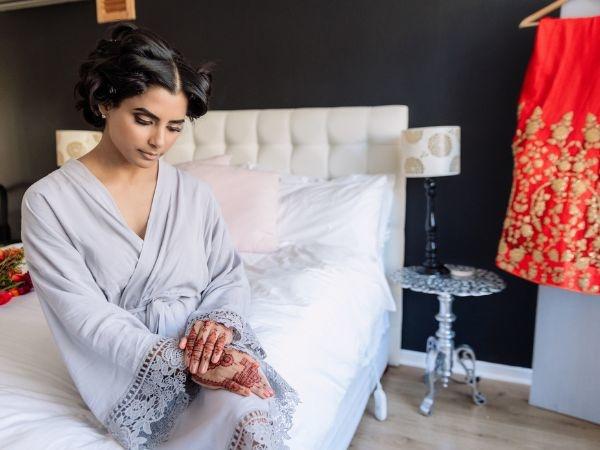 Bride in a hotel room 