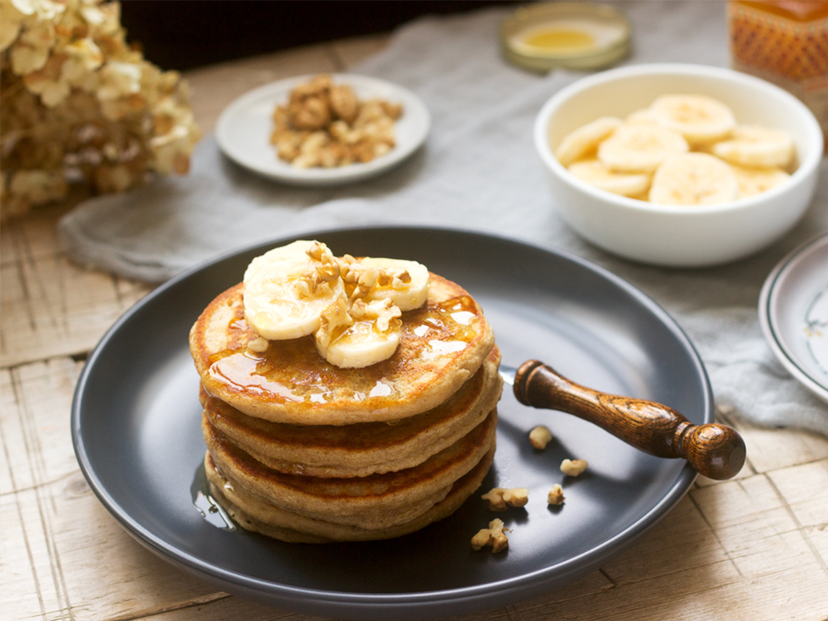 Recipe for gluten-free oat banana pancakes,