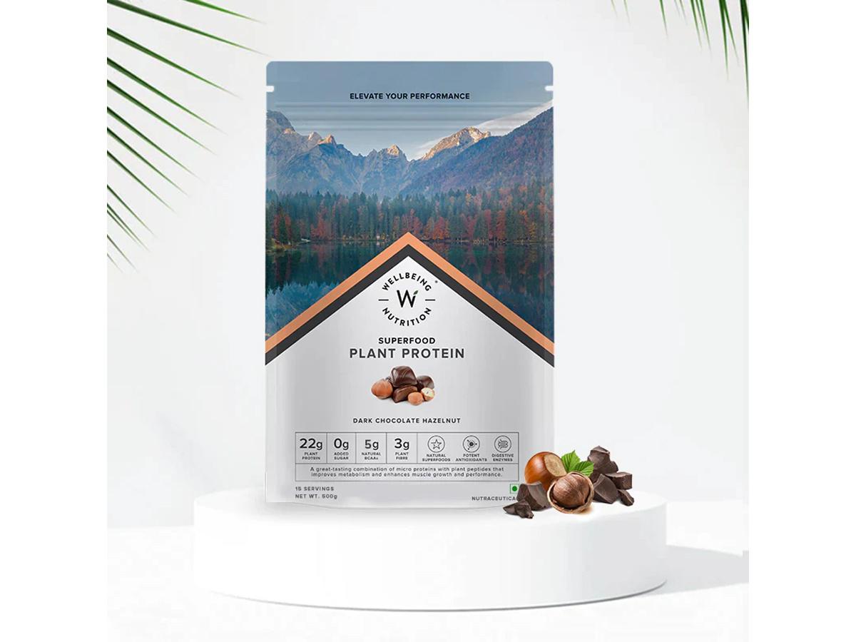 Wellbeing Nutrition Superfood Plant Protein is one of the vegan products to add to your diet for more protein,